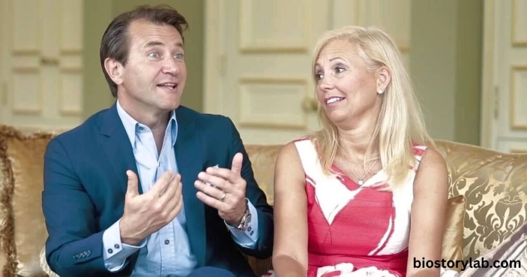 Diane Plese in broadcast photo with famous husband during their marriage